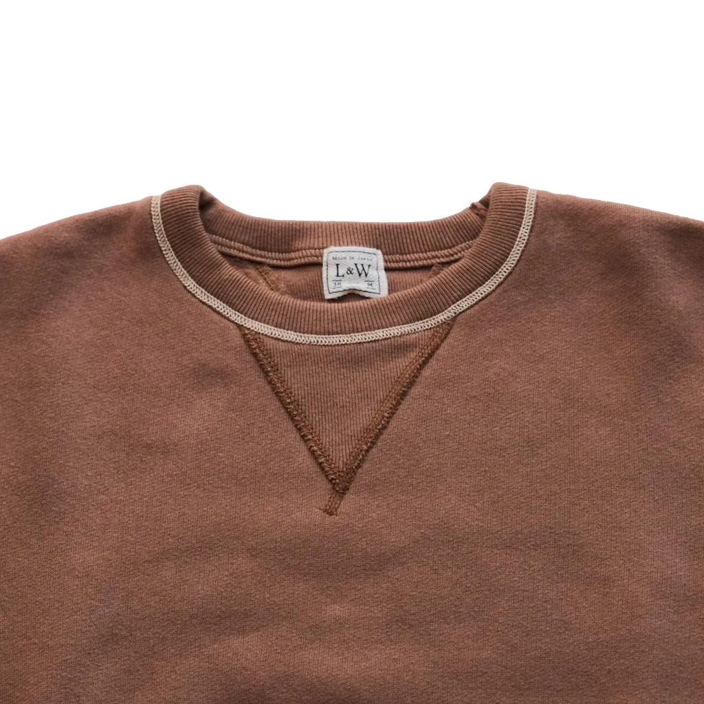 Loop & Weft Super Fluffy Knit Double-V Sweatshirt (Brown)