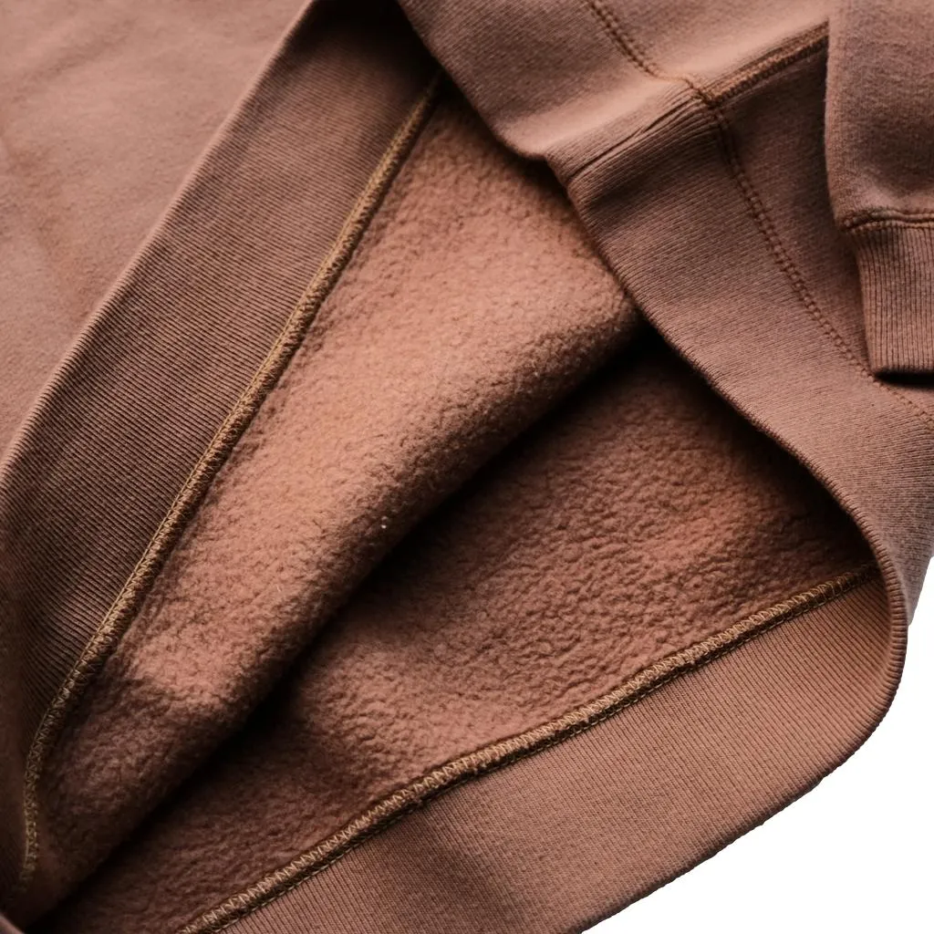 Loop & Weft Super Fluffy Knit Double-V Sweatshirt (Brown)