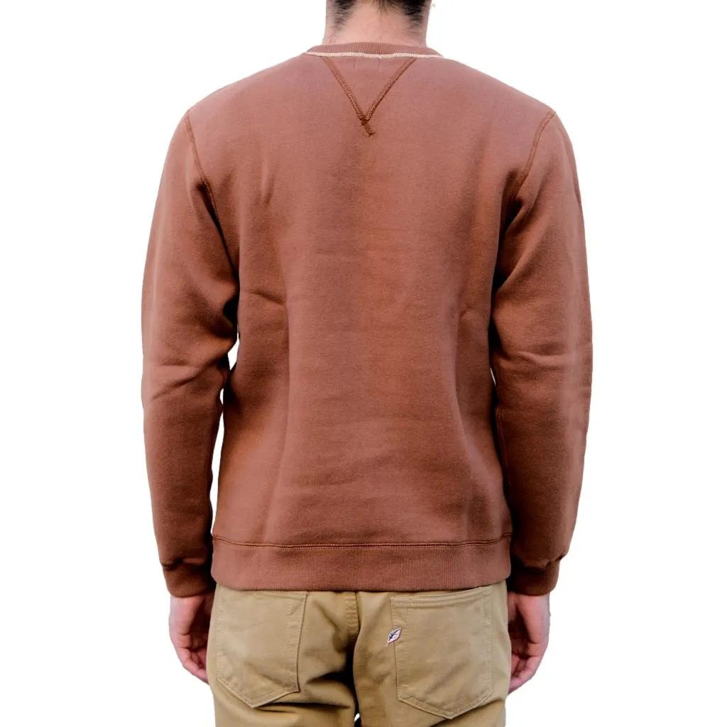 Loop & Weft Super Fluffy Knit Double-V Sweatshirt (Brown)