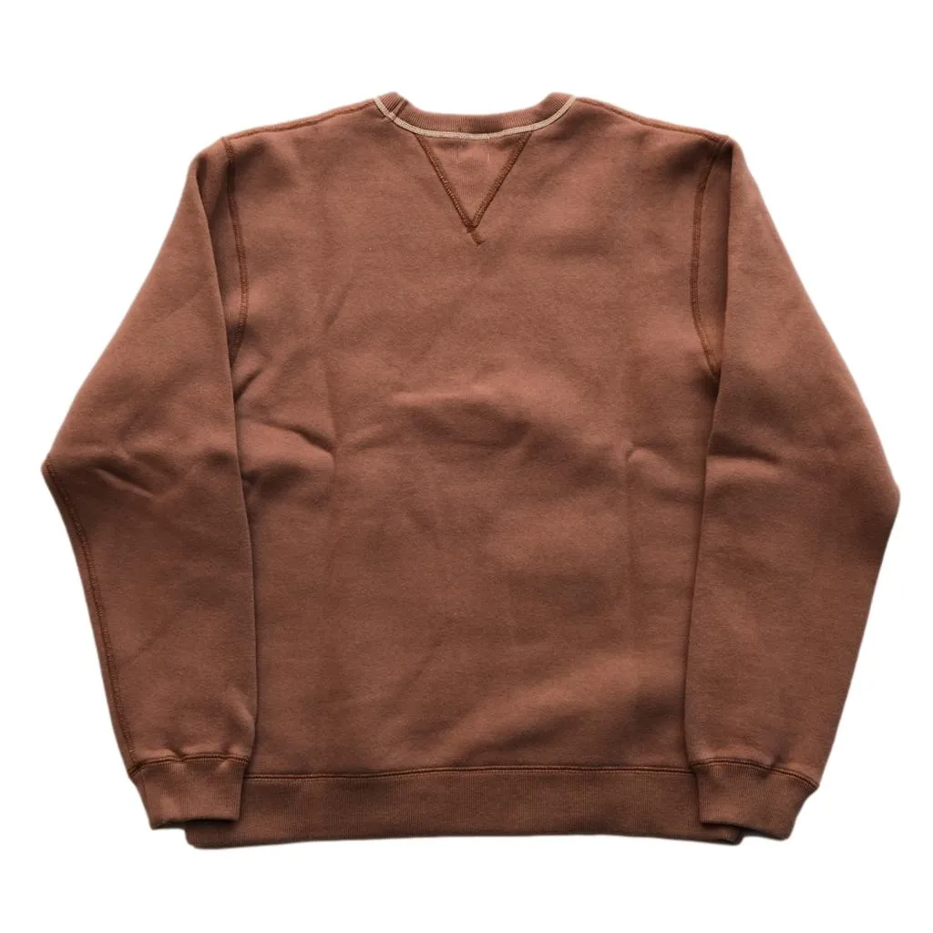Loop & Weft Super Fluffy Knit Double-V Sweatshirt (Brown)