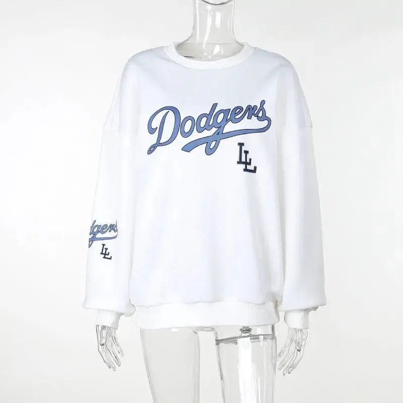 Loose New Printed Pullover Sweatshirt Women