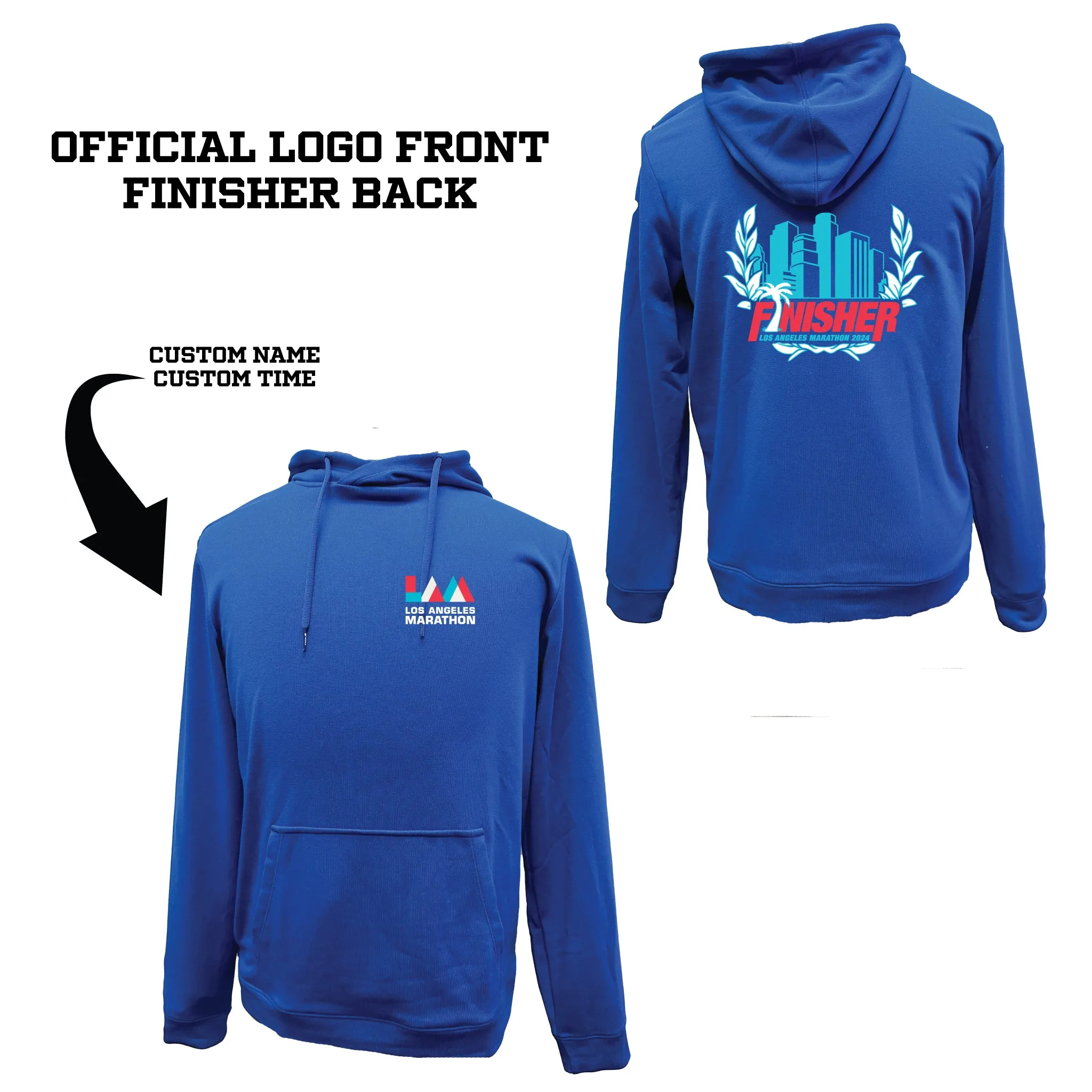 Los Angeles Marathon 2024 Official Finisher Unisex Royal French Terry Hoodie (2031A617)