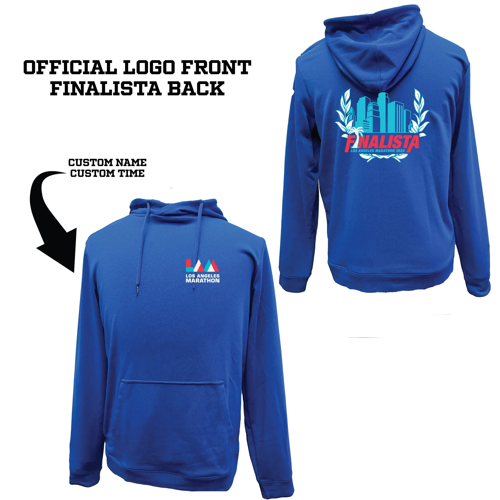 Los Angeles Marathon 2024 Official Finisher Unisex Royal French Terry Hoodie (2031A617)