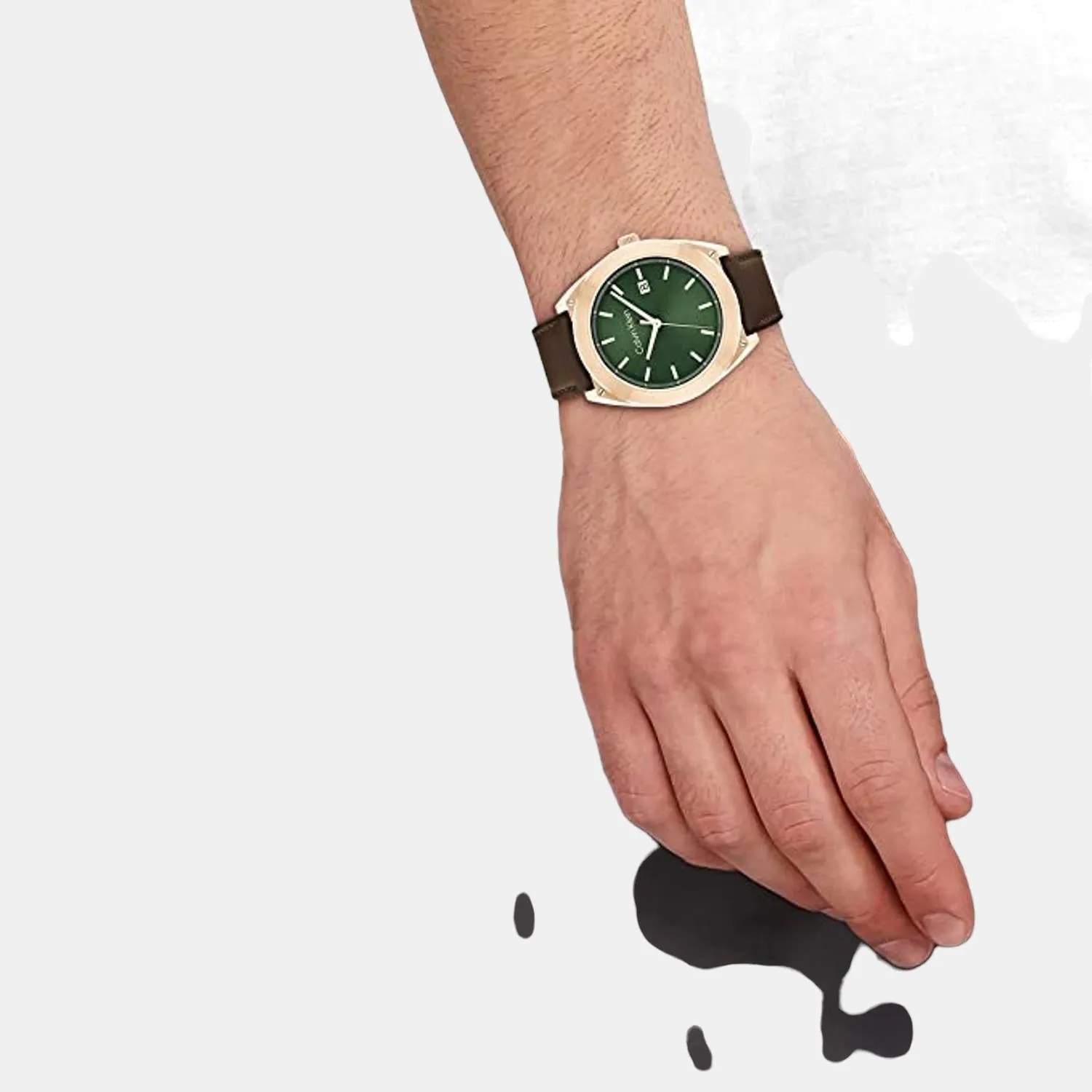 Men Analog Leather Watch 25200202