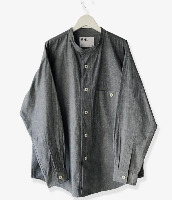 MHL./FADED COTTON SHIRTING SHIRT (INDIGO)