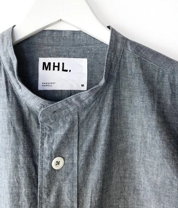 MHL./FADED COTTON SHIRTING SHIRT (INDIGO)