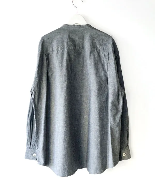 MHL./FADED COTTON SHIRTING SHIRT (INDIGO)