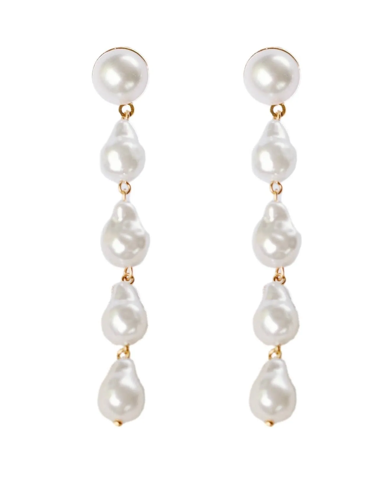 Natural Pearl Statement Drop Earrings