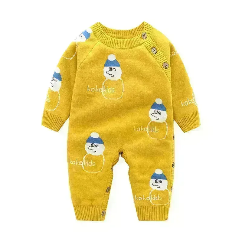 Newborn Baby Clothes Baby Crawling Clothes Thickening Out Baby Harness Christmas Baby Romper Baby Cotton Sleepwear