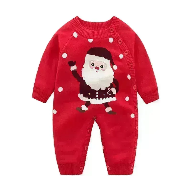 Newborn Baby Clothes Baby Crawling Clothes Thickening Out Baby Harness Christmas Baby Romper Baby Cotton Sleepwear