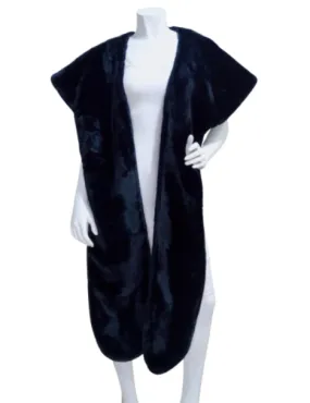 Norma Kamali Avant-Garde Faux Fur Shawl