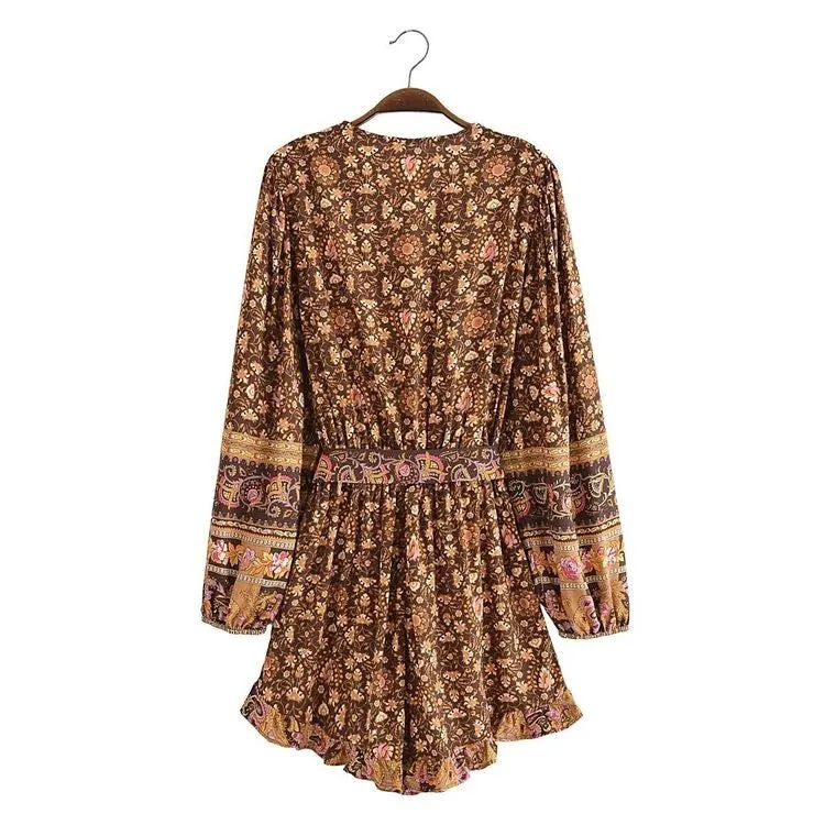Playsuit Flowers Brown