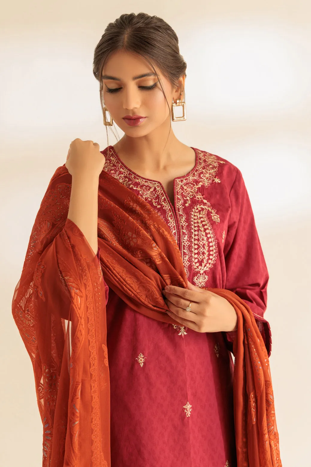 RED-JACQUARD-3 PIECE (SS5243P31)