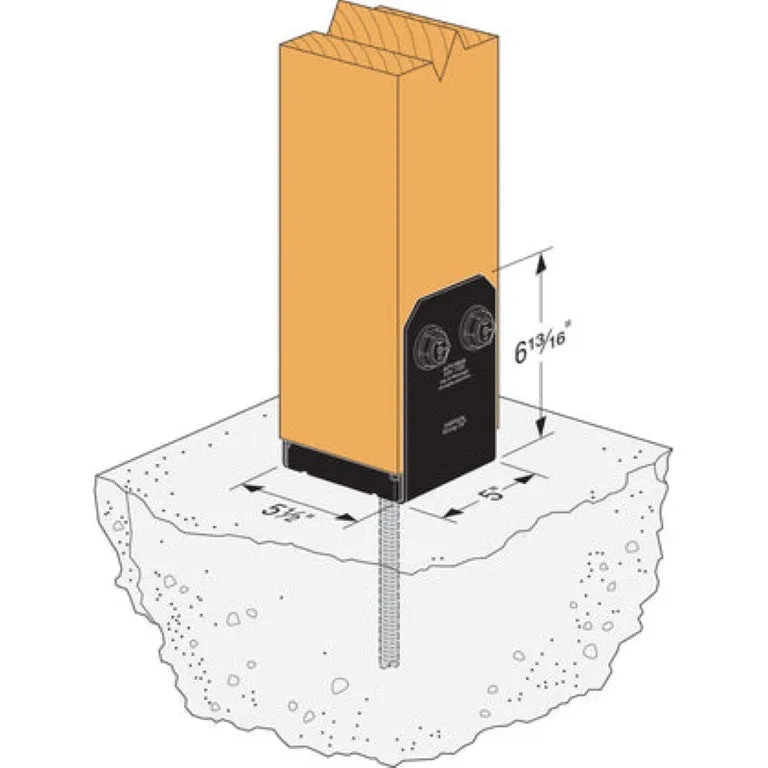 Simpson Strong-Tie APVB66 Outdoor Accents® Avant Collection™ ZMAX®, Black Powder-Coated Post Base for 6x6