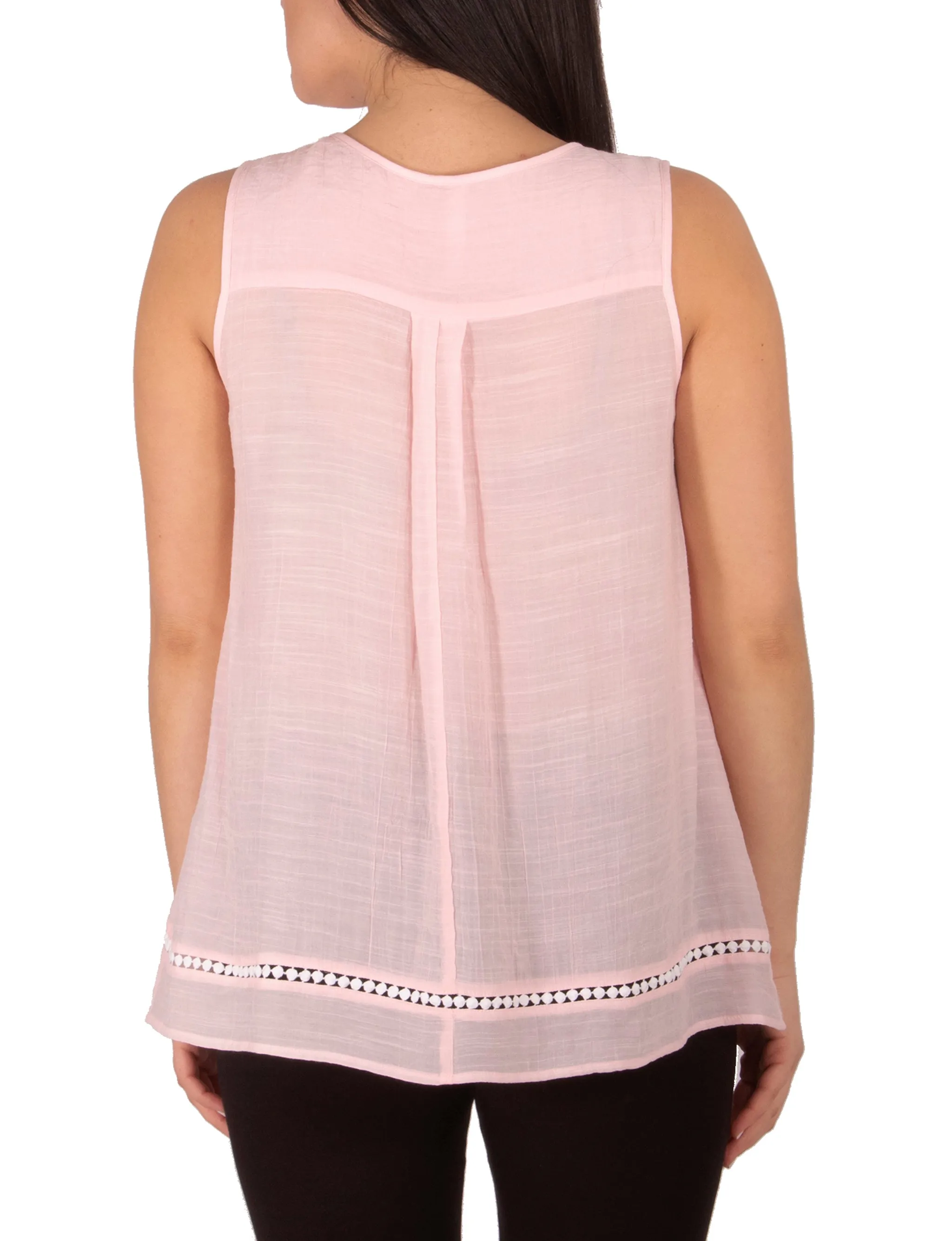 Sleeve V Neck Blouse With Beads And Trim