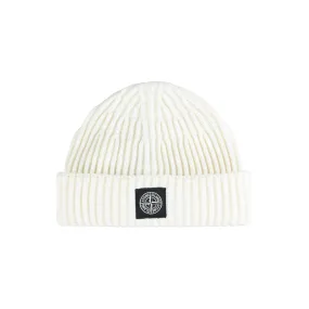 Stone Island Rib Knit Beanie I Natural
