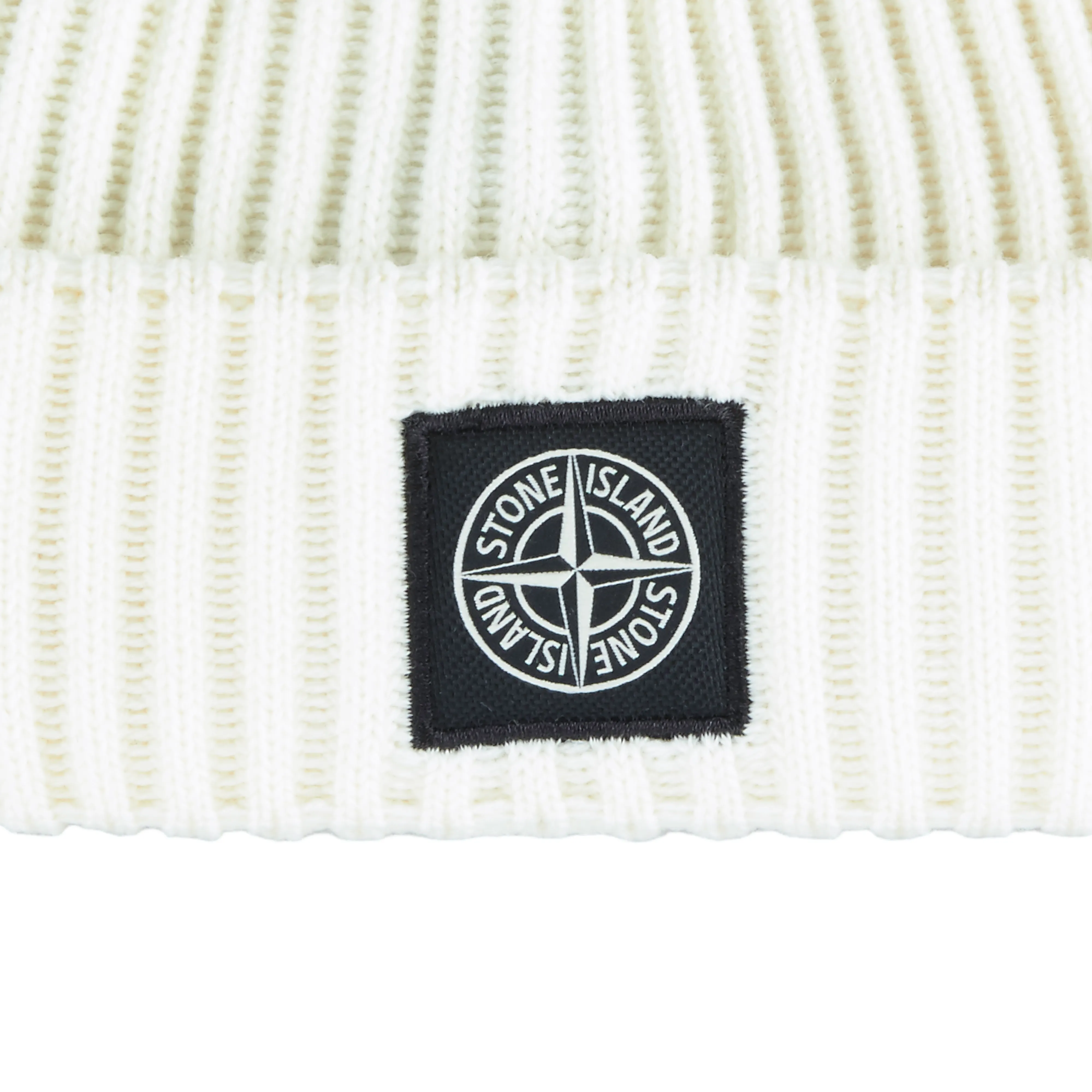 Stone Island Rib Knit Beanie I Natural