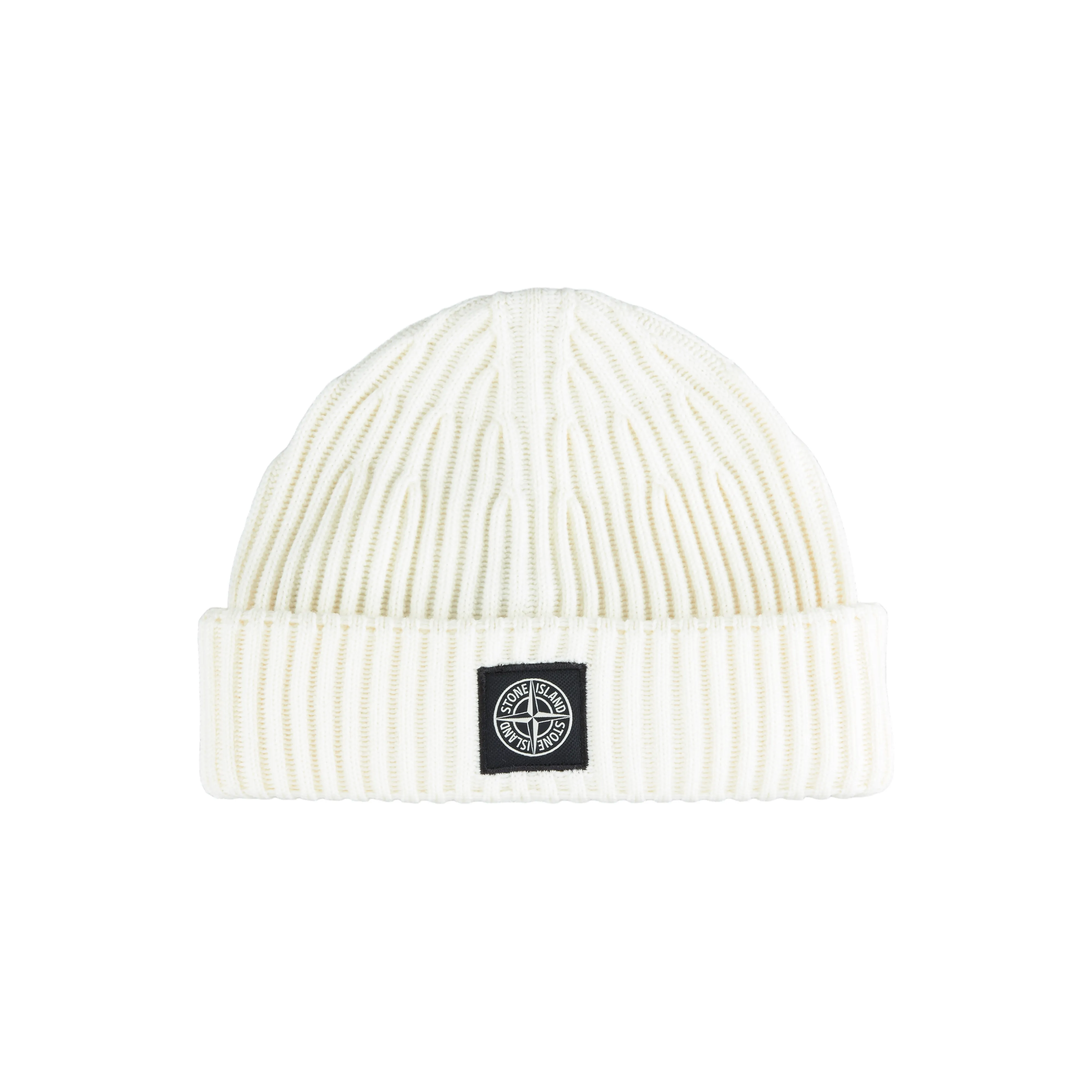 Stone Island Rib Knit Beanie I Natural