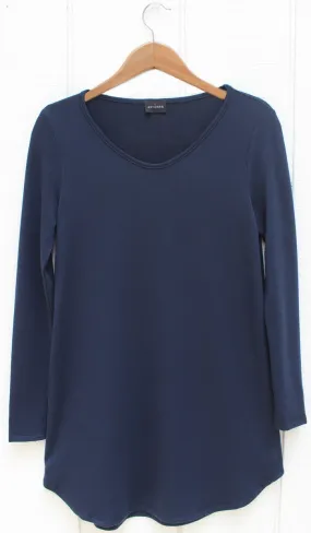 Tara Fine French Terry Tunic - Navy - FINAL SALE