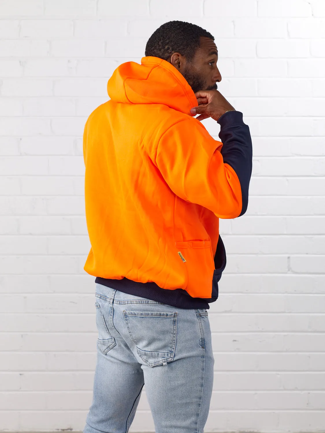 Two Tone Hoodie Brushed Fleece Pullover