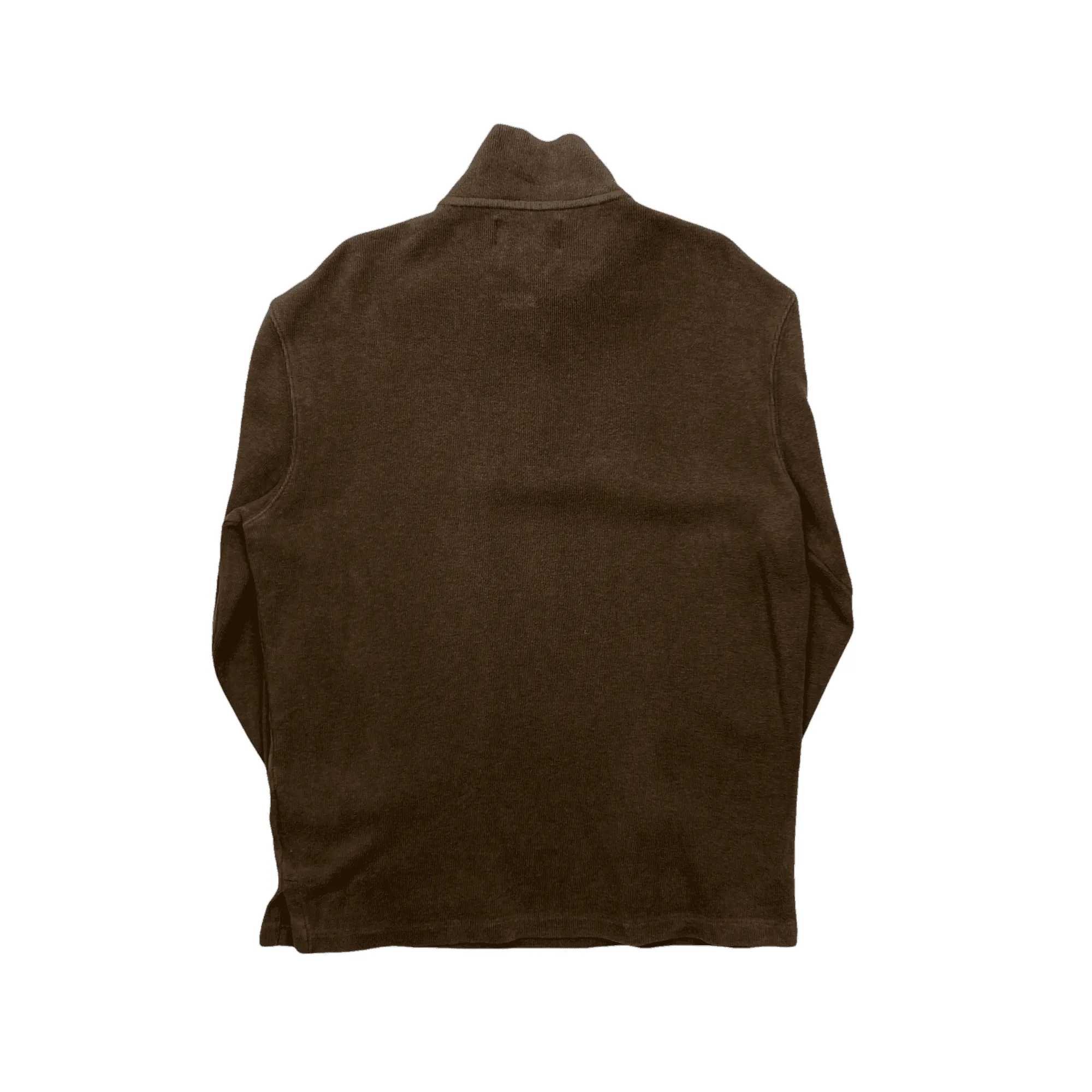 Vintage 90s Brown Polo Ralph Lauren Quarter Zip Sweatshirt - Medium