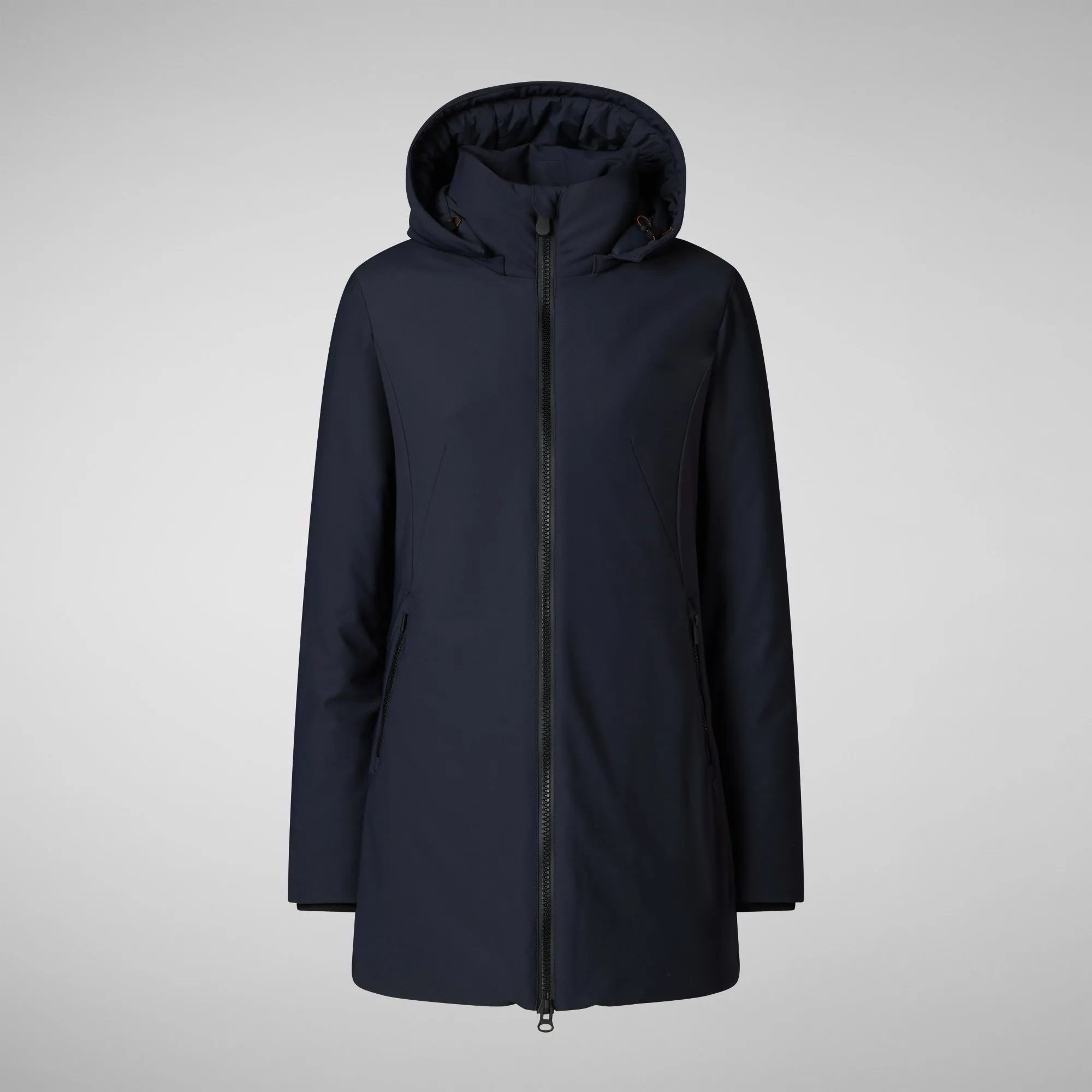 Women's Hooded Coat Lila in blue black