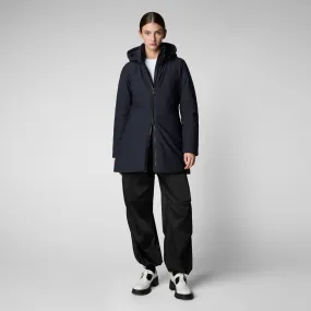 Women's Hooded Coat Lila in blue black